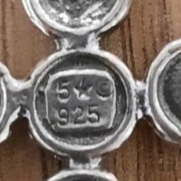 1.5" Auth Navajo Southwest 925 Silver Cross Necklace Pendant Real Turquoise 5* c - Picture 6 of 7